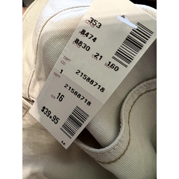 VTG 90s Avenue Blues Denim Women's Size 16 Peplum Ruffle Cream Jean Skirt NOS - Picture 8 of 8